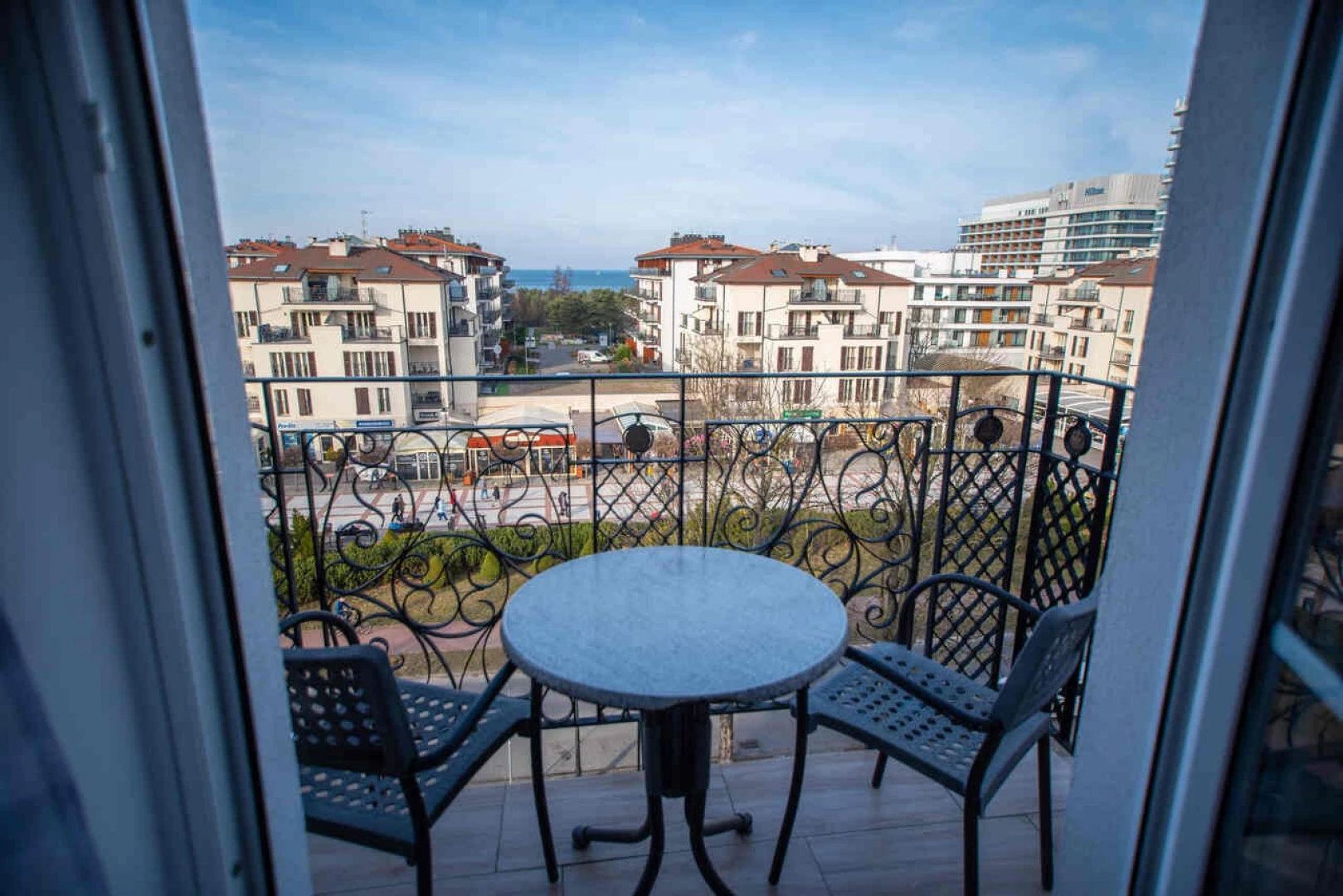 Ferienwohnung Drei Kronen Swinemünde 53 – Balkon mit Meerblick